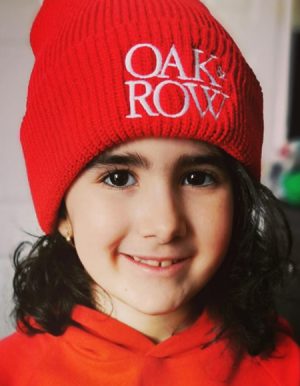 Knit Embroidered Toque in Red